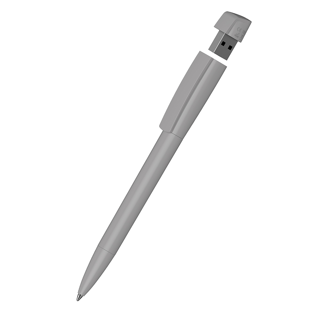 Klio-Eterna - Turnus high gloss USB 2.0 - Drehkugelschreiber mit integriertem USB-Stick - Grau