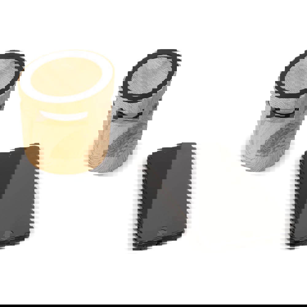 3W Lautsprecher in Holzoptik &amp; 5W Kabelloses Ladegerät