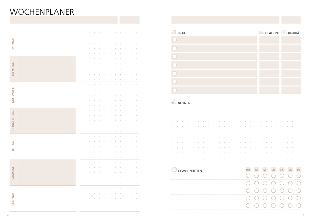 Notizbuch orgaLine Mainbook, White, dunkelblau