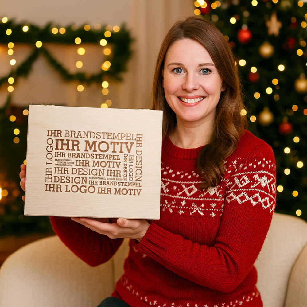 8 Premium Snacks in der Birkenholzbox - Weihnachts-Edition