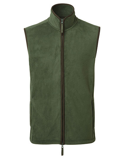 Premier Workwear - Men´s ´Artisan´ Fleece Gilet - Moss Green (ca. Pantone 2410C), Brown (ca. Pantone 4975C)