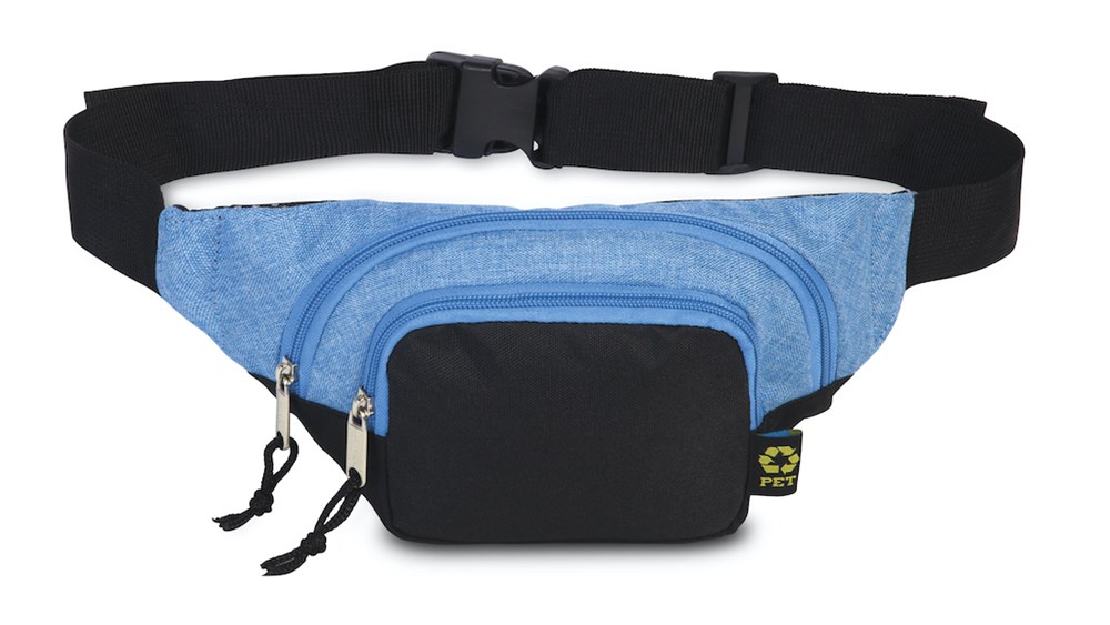 Hüfttasche Las Vegas aus recycelten PET-Flaschen (rPET) - schwarz/taubenblau