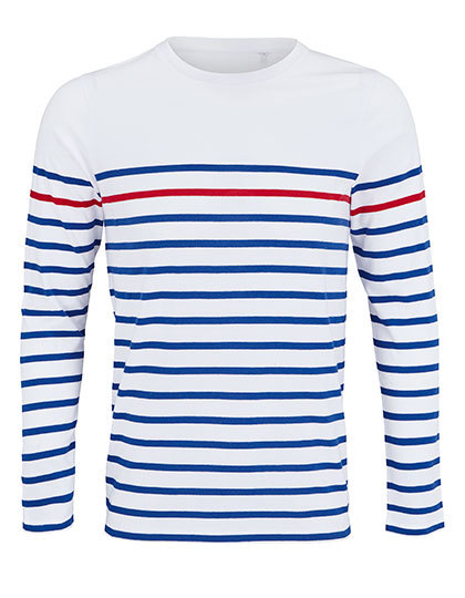 SOL´S - Women´s Long Sleeve Striped T-Shirt Matelot - White, Royal Blue 241, Red