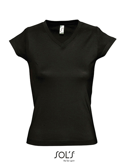 SOL´S - Women´s V-Neck-T-Shirt Moon - Deep Black