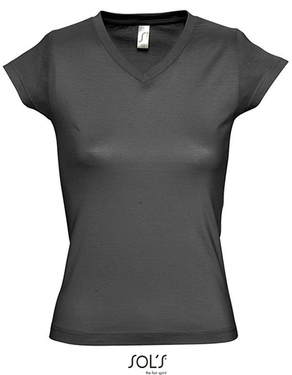 SOL´S - Women´s V-Neck-T-Shirt Moon - Dark Grey (Solid)