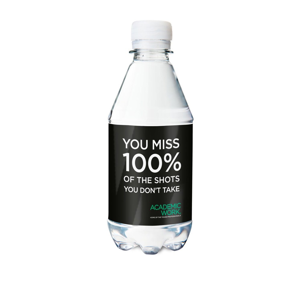 330 ml PromoWater - Mineralwasser, still, Hergestellt in Deutschland - Papier-Etikett