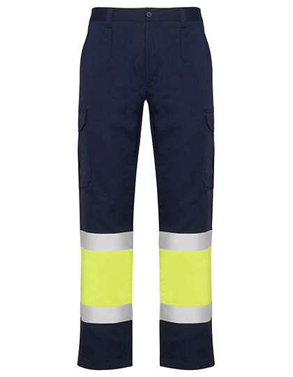 Roly Workwear - Naos Trousers - Navy Blue 55, Fluor Yellow 221