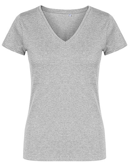 X.O by Promodoro - Women´s V-Neck T-Shirt - Heather Grey
