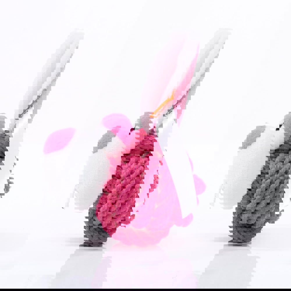 Hundespielzeug Knotentier Hase, pink, one size