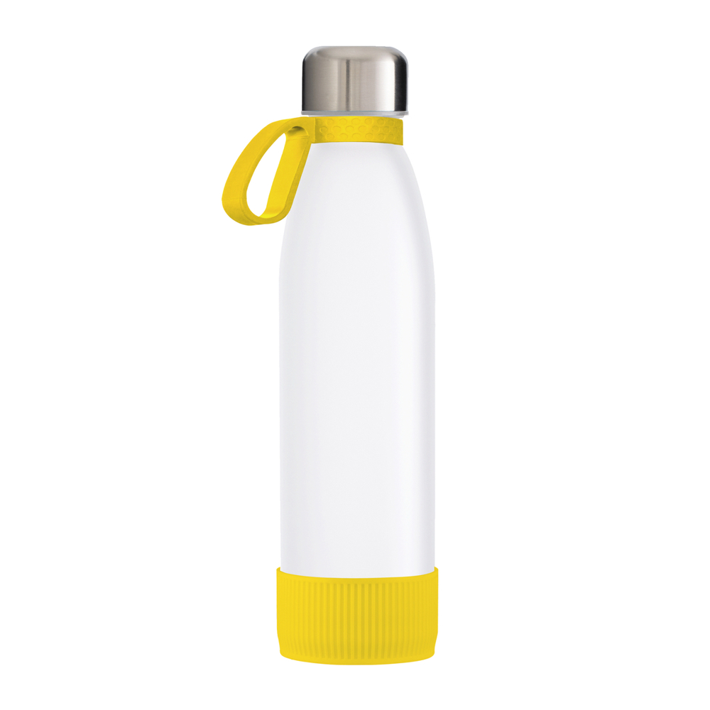 Trinkflasche GLASS - gelb, silber, weiß