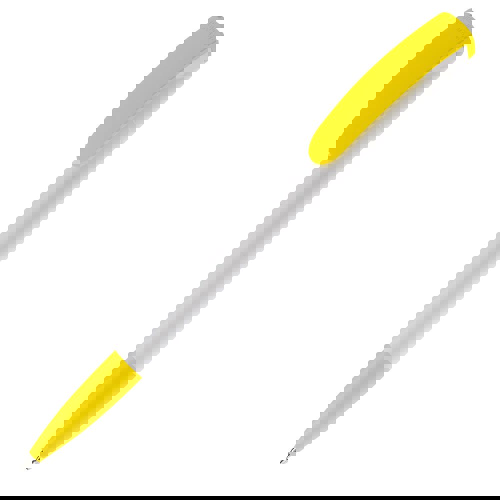 Kugelschreiber Deniro Hardcolour - Weiss / Gelb