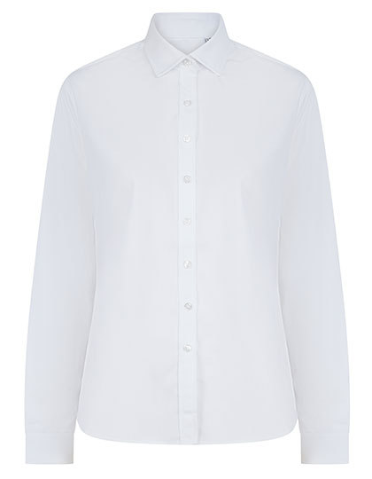 Henbury - Ladies´ Long Sleeved ´Cotton Feel´ Coolplus® Shirt - White