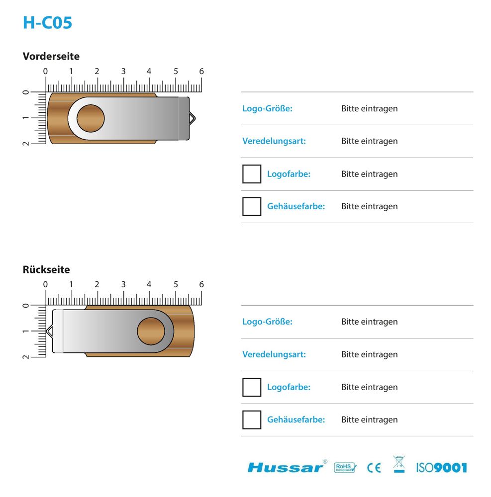 USB-Stick C05 Holz USB 2.0 Flash Disk  64 GB NussbaumUSB 2.0 Flash Disk 64 GB