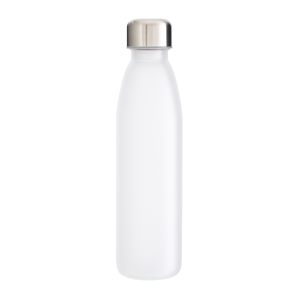 Trinkflasche GLASS - silber, weiß
