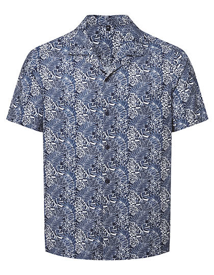 WOMBAT® - Men´s Shirt - White-Navy-Leaf