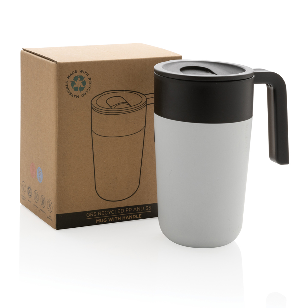 GRS recycelte PP und Stainless Steel Tasse mit Griff