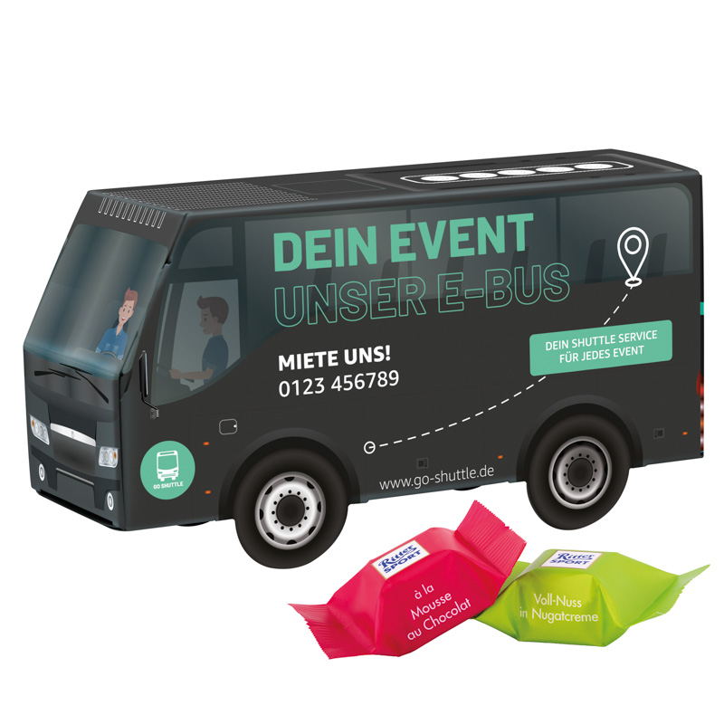 3D-Präsent Bus, Ritter SPORT Schokowürfel