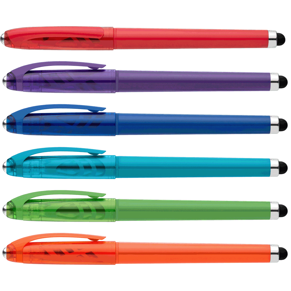 Prism Gelschreiber mit Fidget-Ball-Funktion und Stylus aus recyceltem Kunststoff