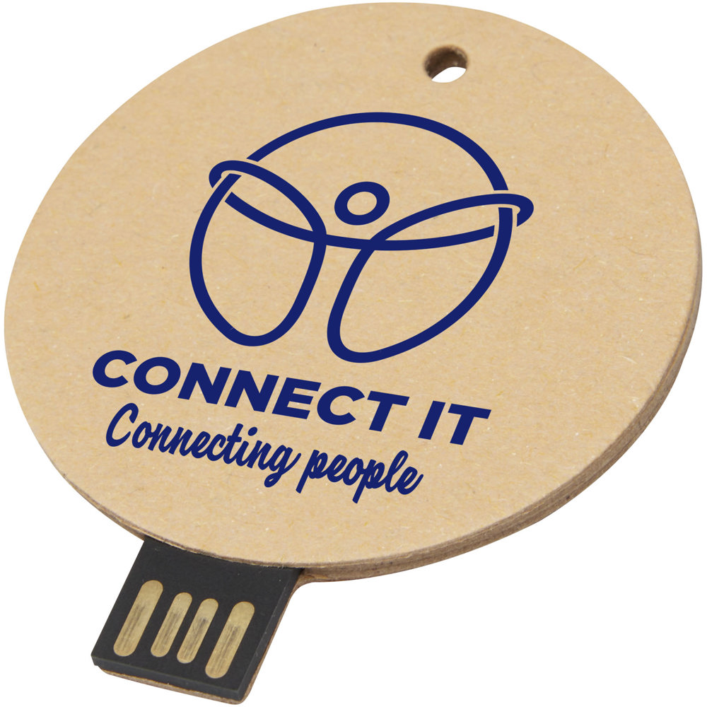 USB-Stick 2.0 rund aus recyceltem Papier