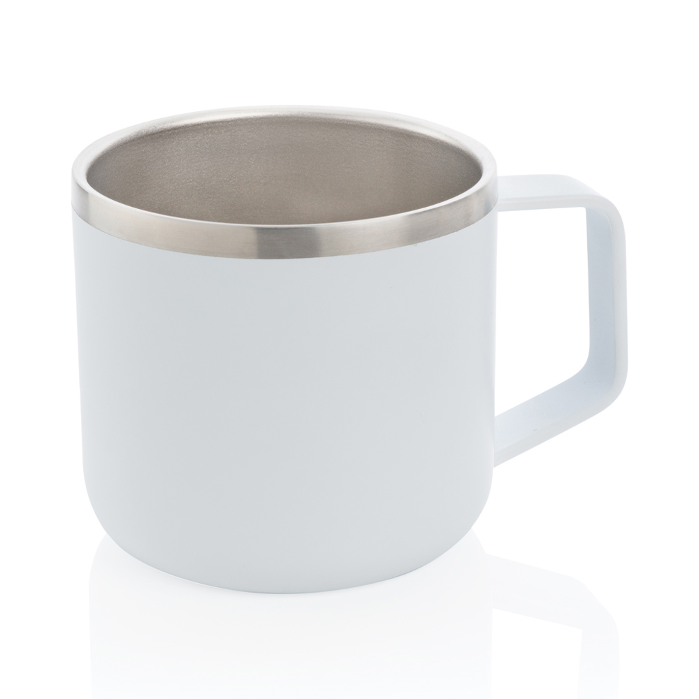 Stainless-Steel Camping-Tasse - weiß (± PMS White)
