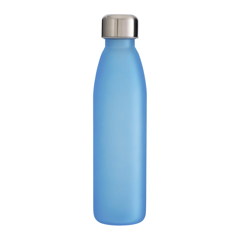 Trinkflasche GLASS - silber, cyan