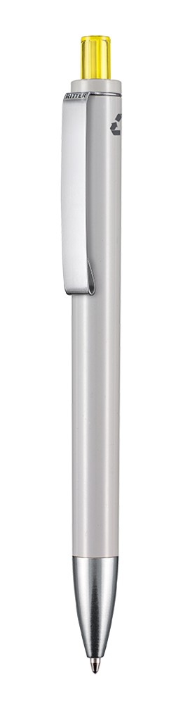 Kugelschreiber EXOS RECYCLED - grau recycled/ananas-gelb TR/FR