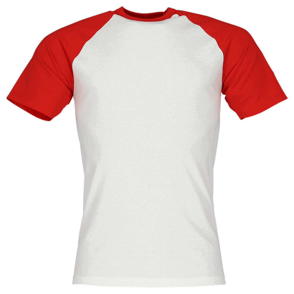 610260 - Valueweight Short Sleeve Baseball T-Shirt - Weiß/Rot