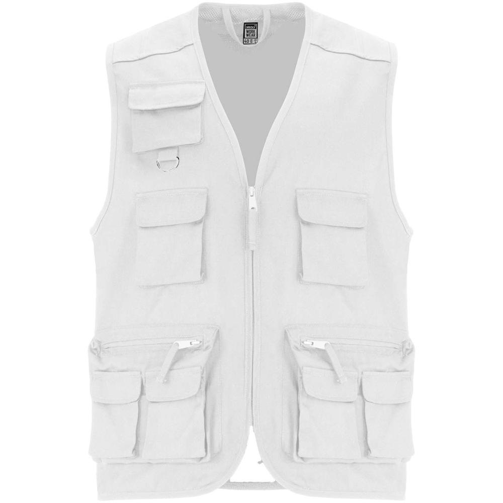 Venera Arbeitsweste mit V-Ausschnitt und mehreren Taschen, 200 g/m2 - weiss