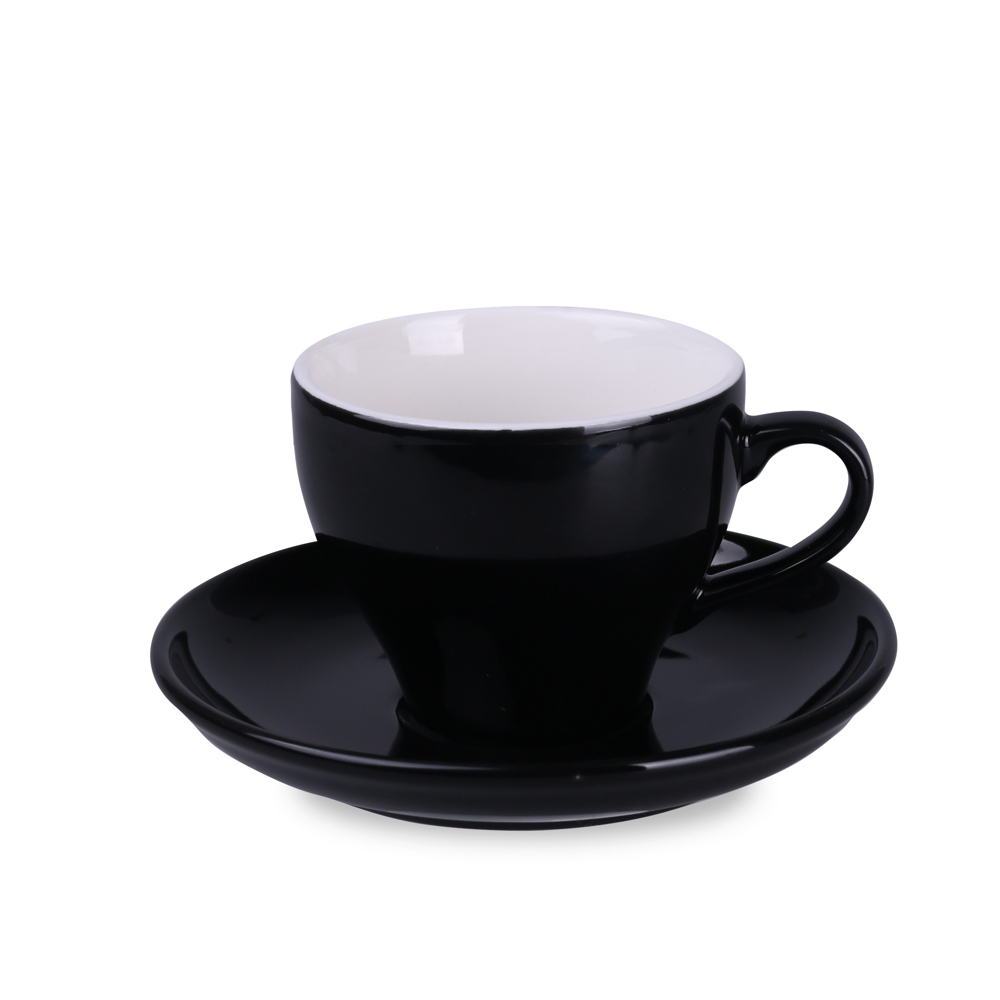 Tasse Verona Nero Set 0ml schwarz/weiß