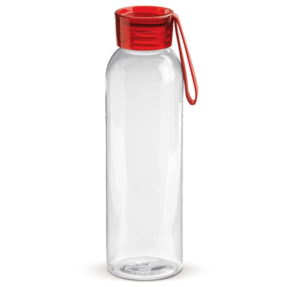 Trinkflasche 600ml - Transparent / Rot