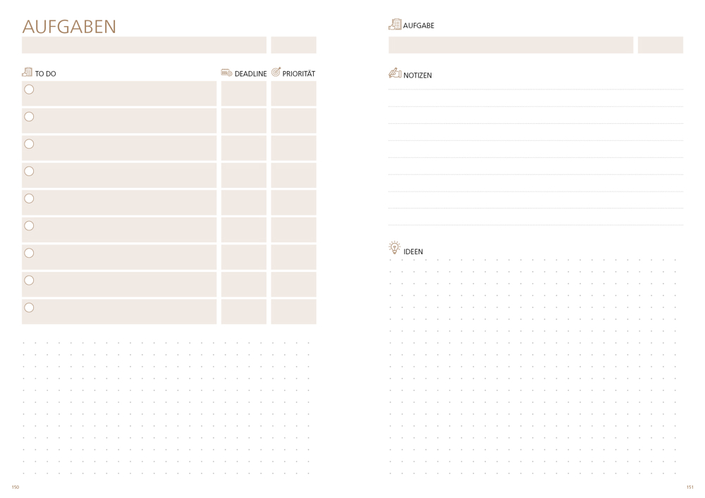 Notizbuch orgaLine Mainbook, White, dunkelblau