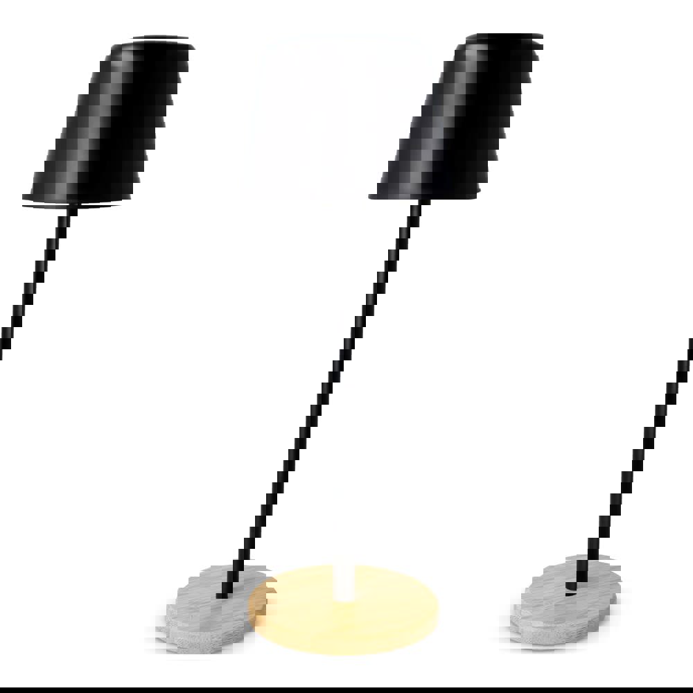 Solis Dimmbare Tischlampe mit Bambusfuß - schwarz