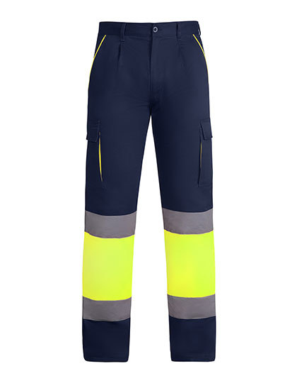 Roly Workwear - Trousers Enix - Navy Blue 55, Fluor Yellow 221