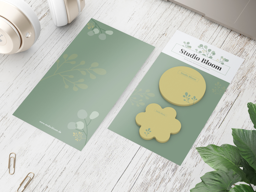 Haftnotiz-Karte Note-Card Form, Kreis/Kugel – Blume/Wolke