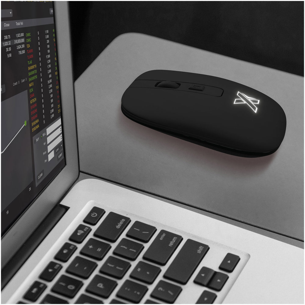 SCX.design O22 antibakterielle, kabellose Funkmaus mit Leuchtlogo