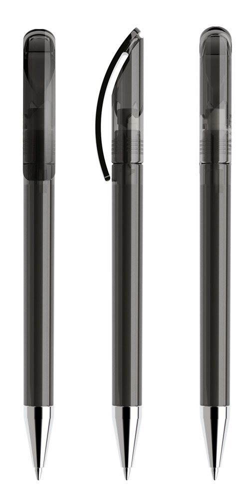 Prodir DS3TTC Transparent with Chrome Metal Nose-Cone - Anthrazit transparent