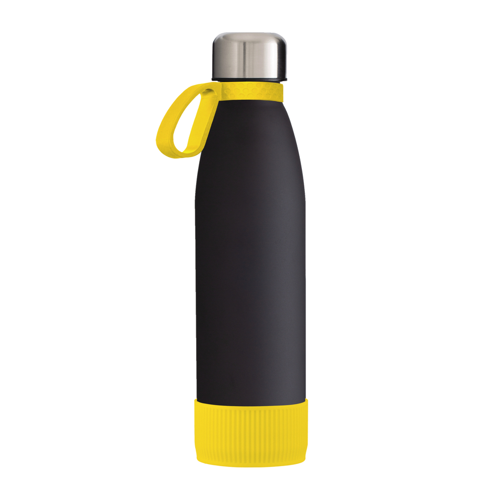 Trinkflasche GLASS - gelb, schwarz