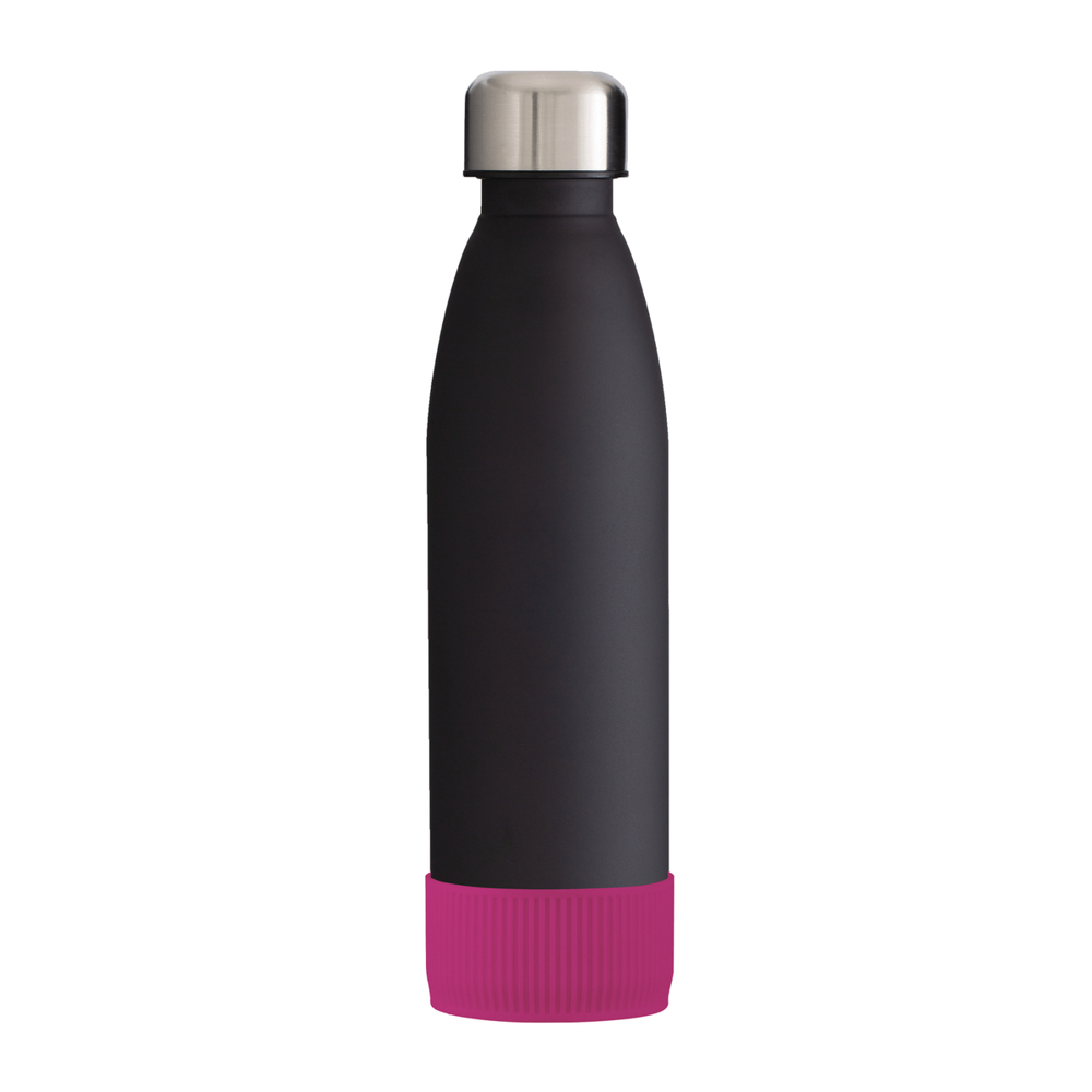 Trinkflasche GLASS - magenta, schwarz