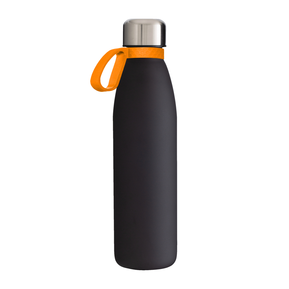 Trinkflasche GLASS - orange, schwarz