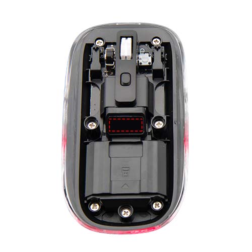 SCX.design O24 transparente wireless multimode 2.4 Ghz Bluetooth® Maus mit Leuchtlogo