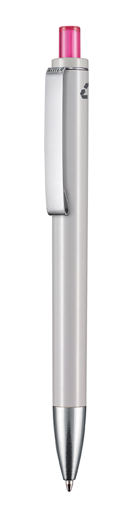 Kugelschreiber EXOS RECYCLED - grau recycled/magenta-pink TR/FR