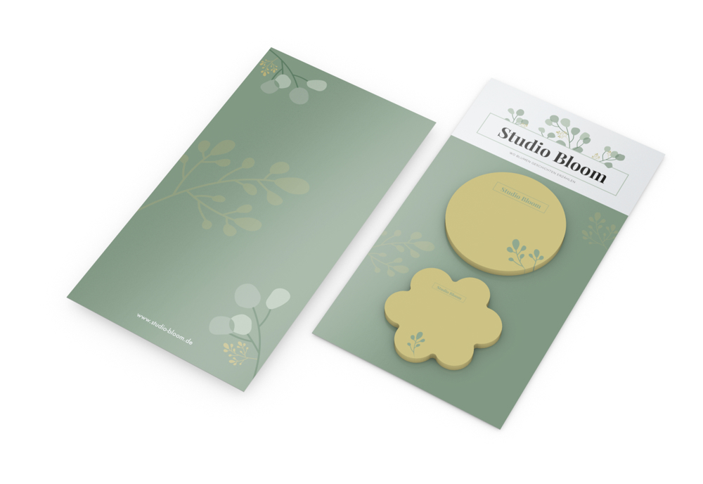 Haftnotiz-Karte Note-Card Form, Kreis/Kugel – Blume/Wolke