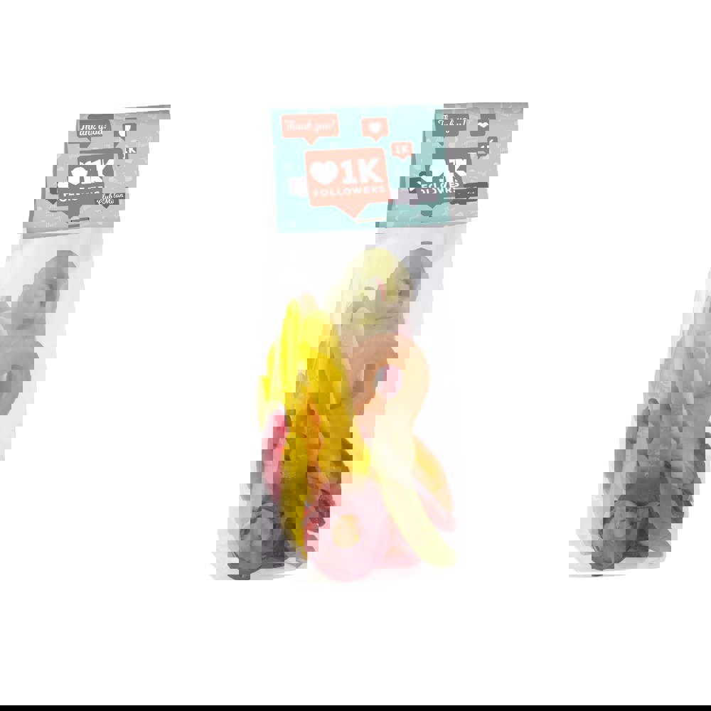 Blockbeutel mit Kopfkarte und 150 Gramm Süssigkeiten - transparent/weiß