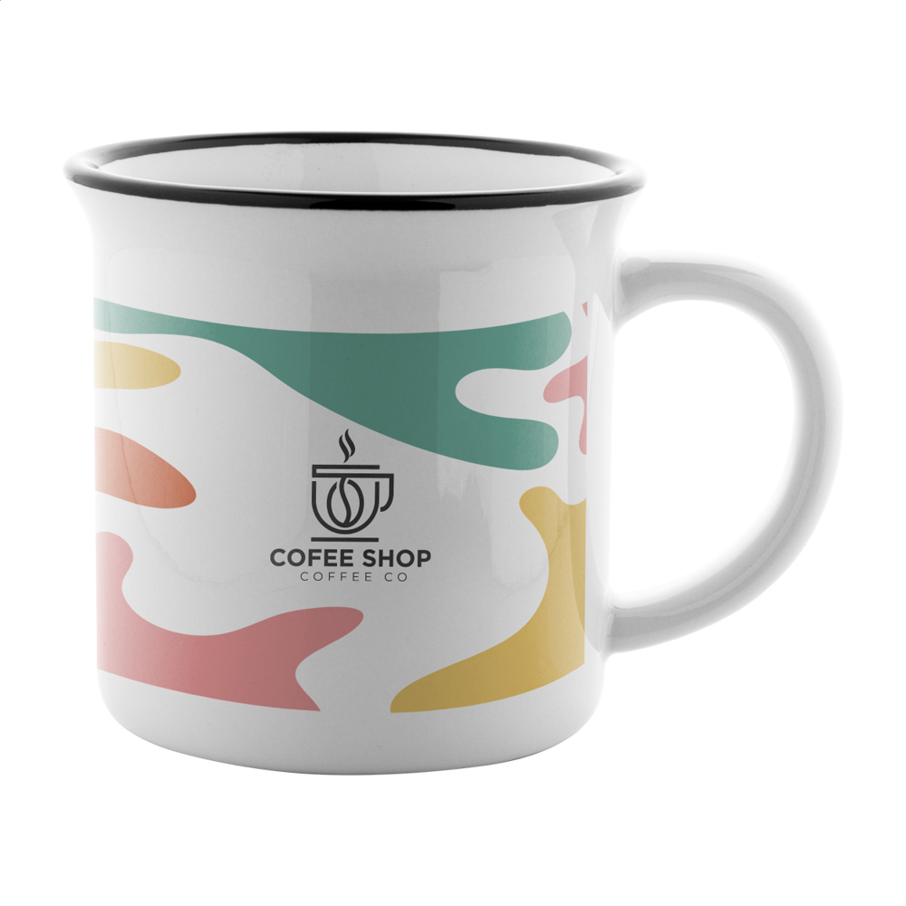 Woodstock Subo - Vintage Sublimationstasse - schwarz/weiß