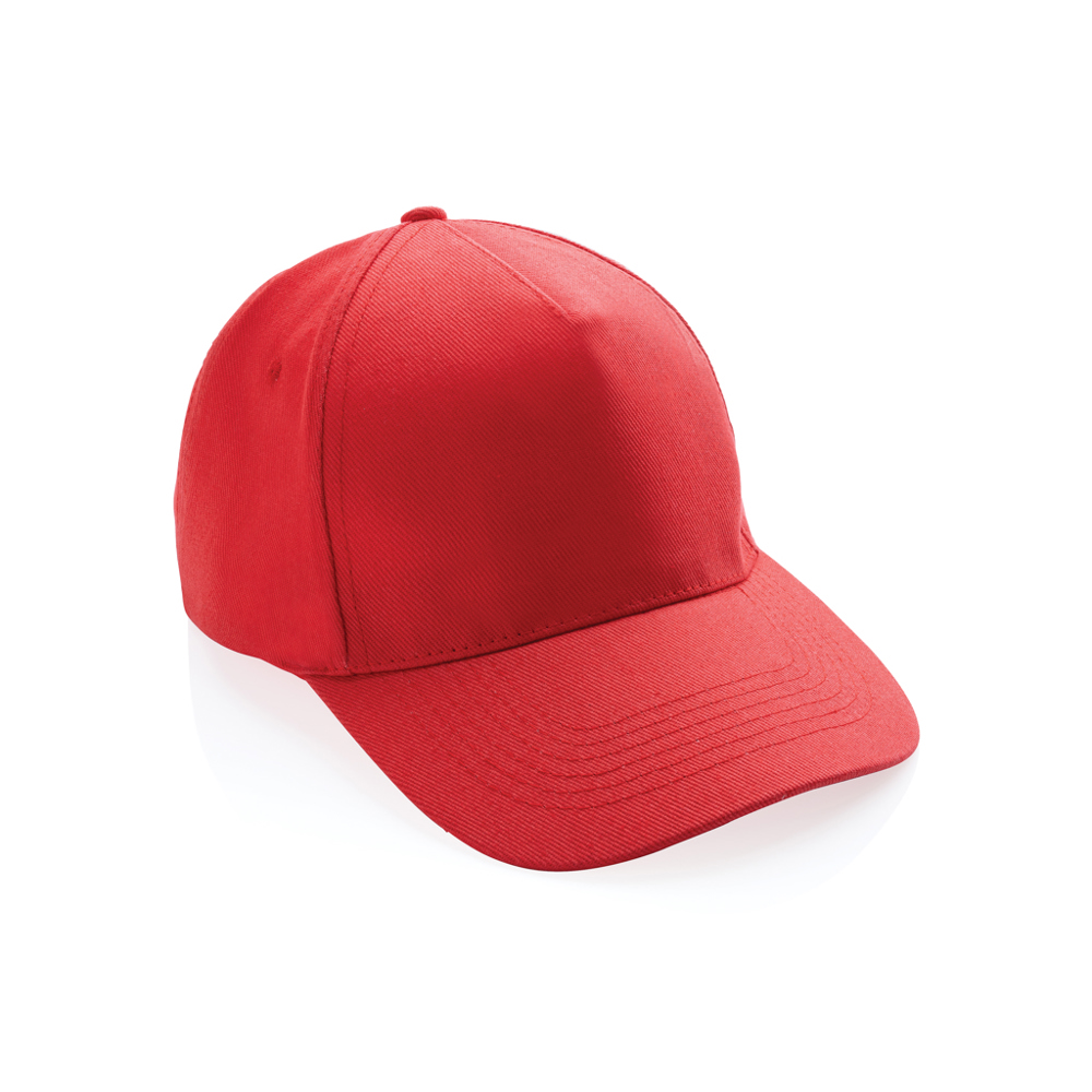 Impact 5 Panel Kappe aus 280gr rCotton mit AWARE™ Tracer - luscious red (± PMS 17-1663TCX)