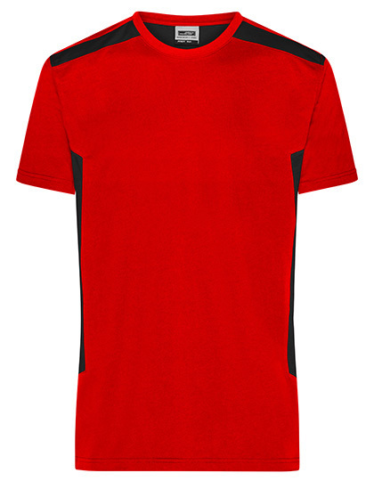 Daiber - Men´s Workwear T-Shirt -STRONG- - Red, Black
