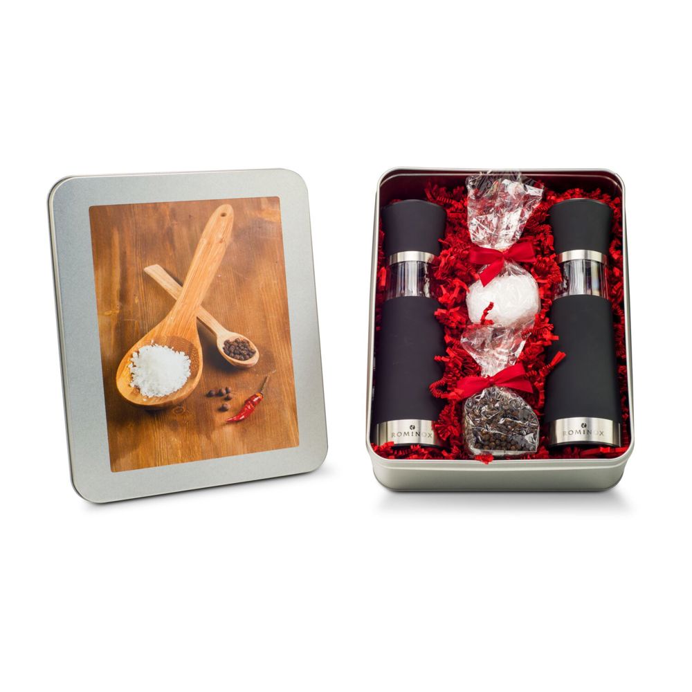 Salz- & Pfeffermühlen Set - in Silberdose