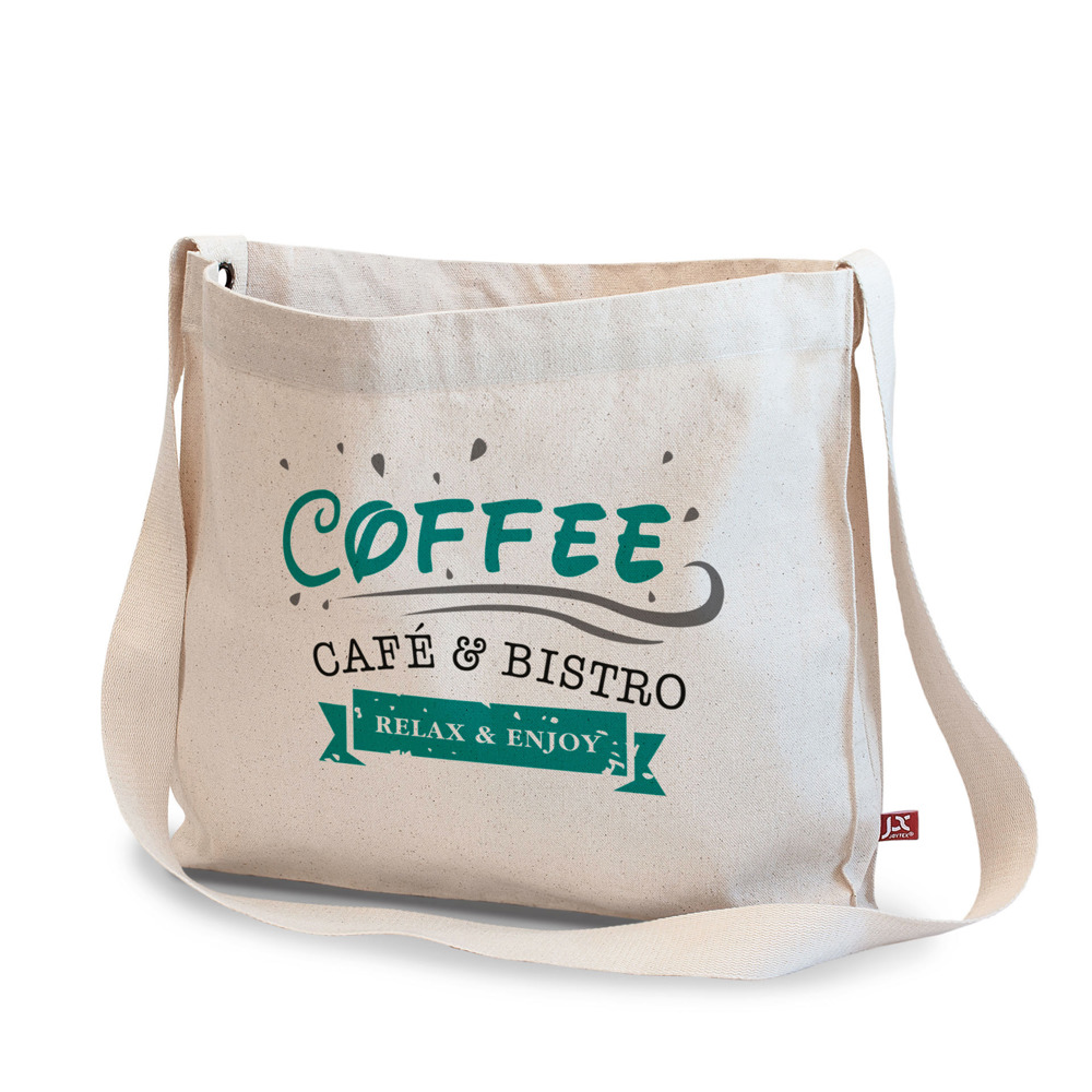 BILBAO – Canvas-Umhängetasche mit gewebtem Schultergurt und Metallöse