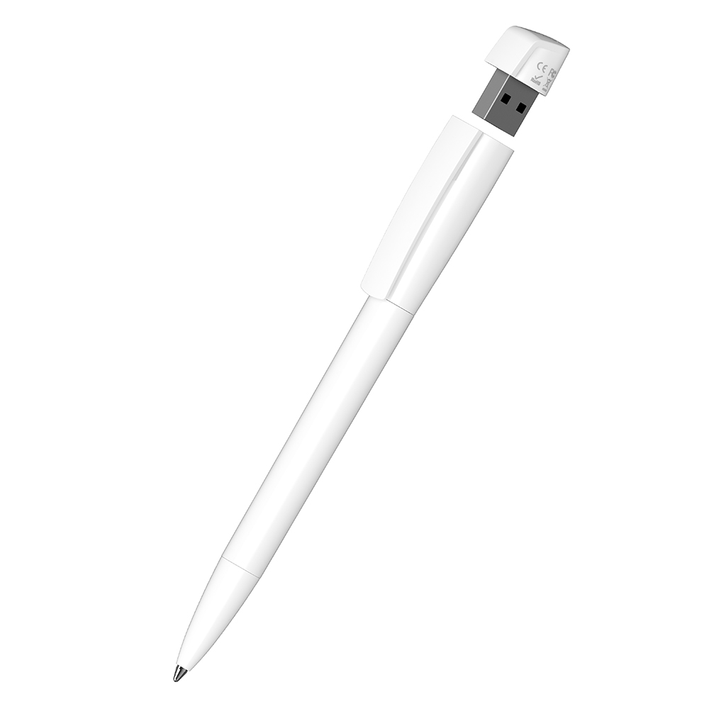 Klio-Eterna - Turnus high gloss USB 2.0 - Drehkugelschreiber mit integriertem USB-Stick - Weiss