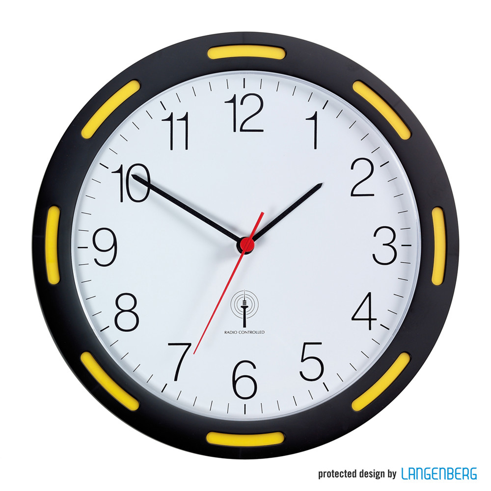 Funk-Wanduhr U-2248 - schwarz/gelb